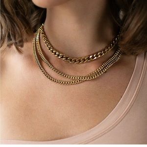 Electric picks Harden gold chunky necklace